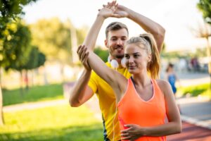 Couple exercising outdoor